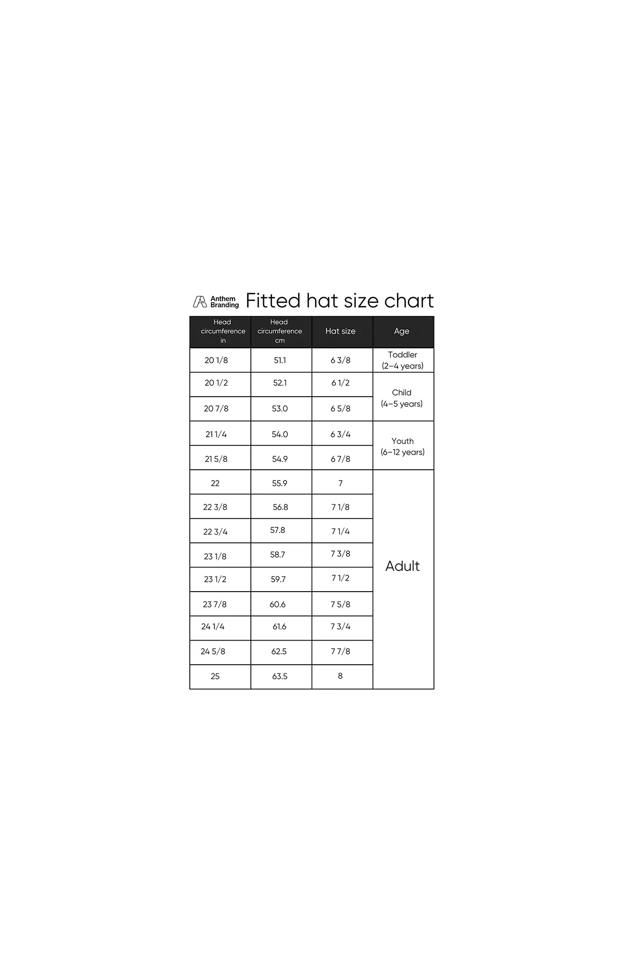 Flexfit hat size chart online