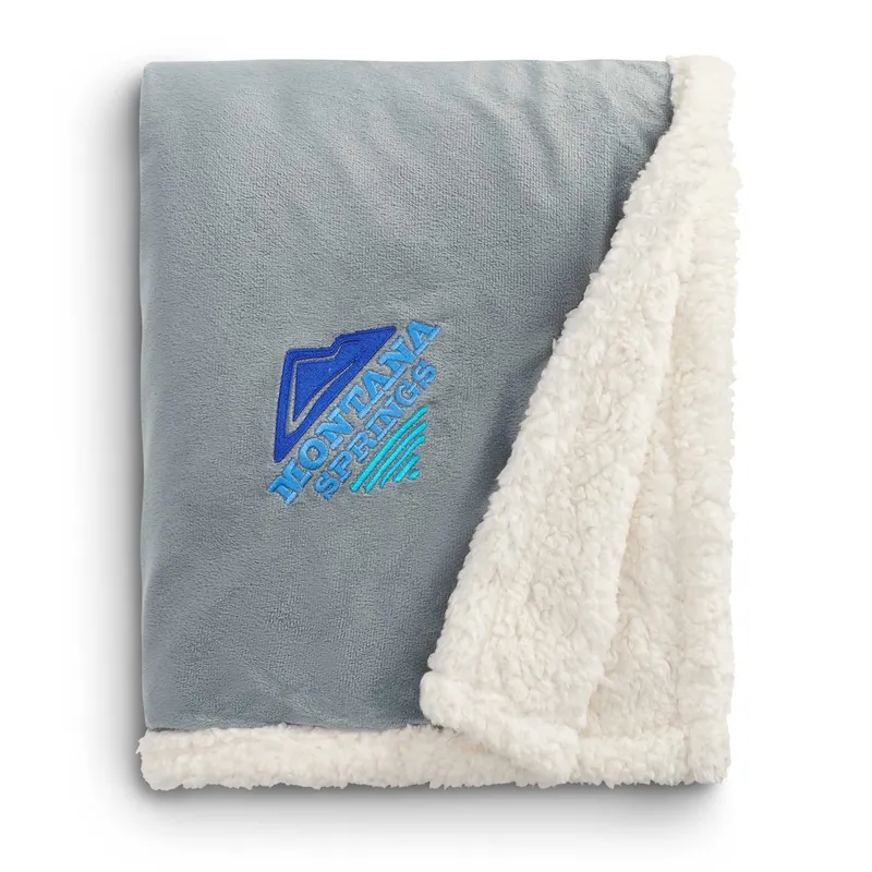 Sherpa fleece blanket by anthem branding