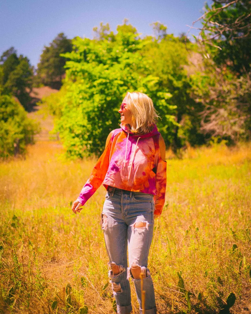 Tie Dye Cutoff Hoodie by Anthem Branding 3
