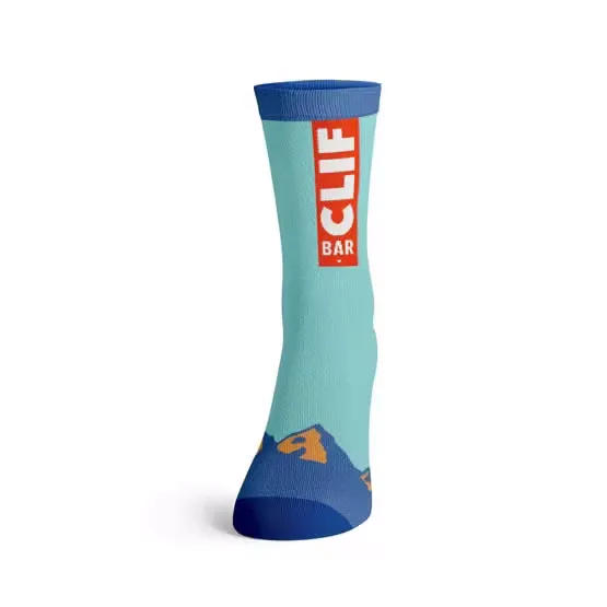 Jacquard knit clif bar socks by anthem branding