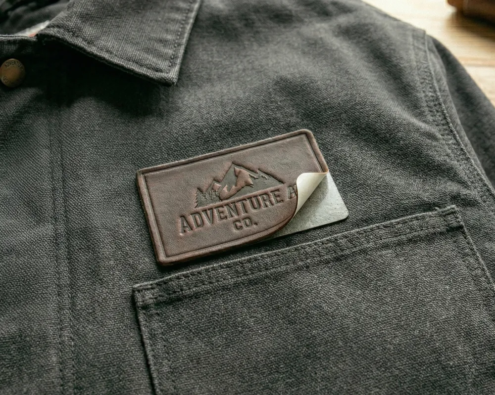 Pressure sensitive adhesive leather patch backing