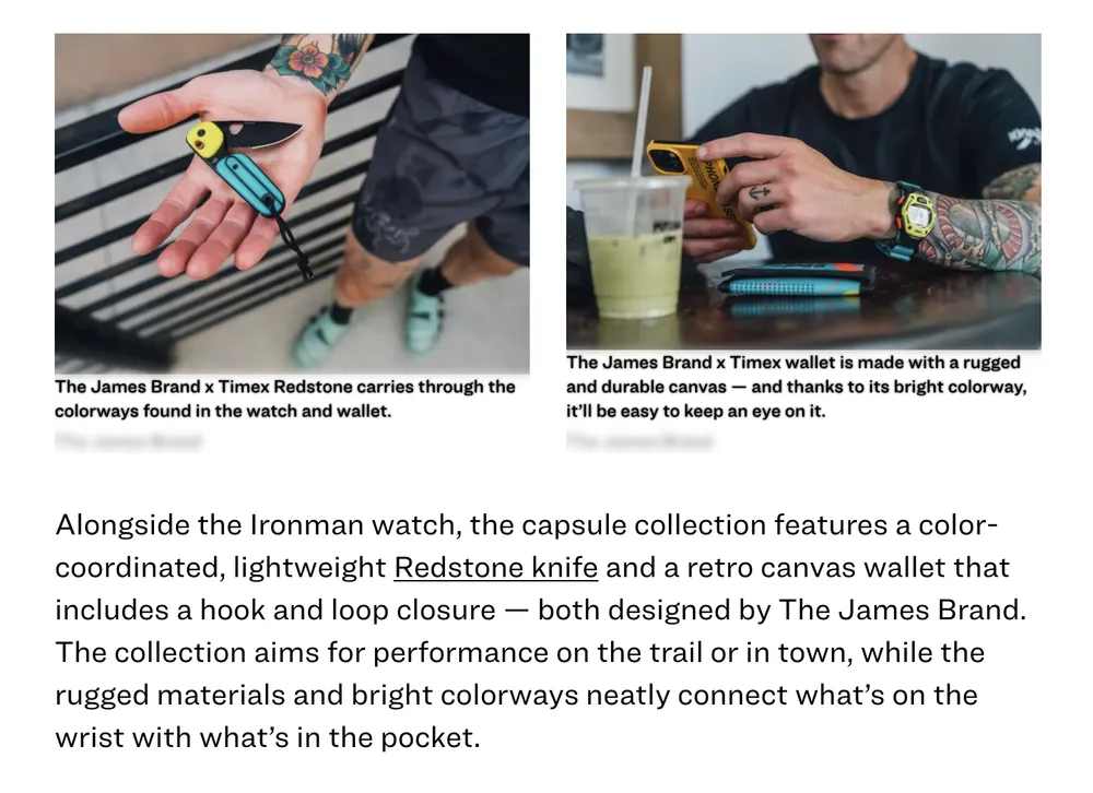 The james brand timex gwp wallet anthem branding