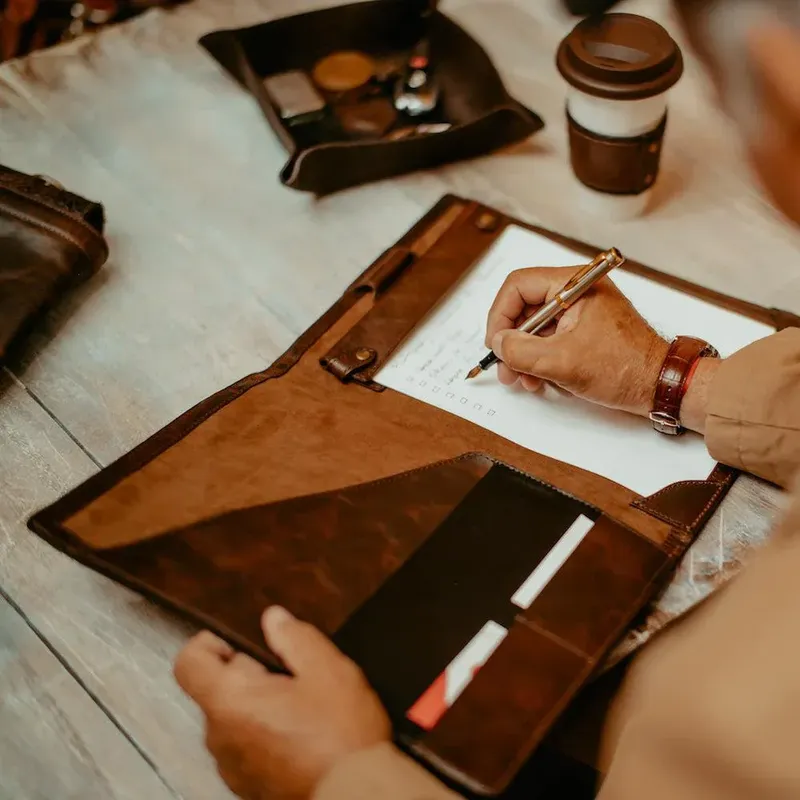 Leather portfolio by anthem branding
