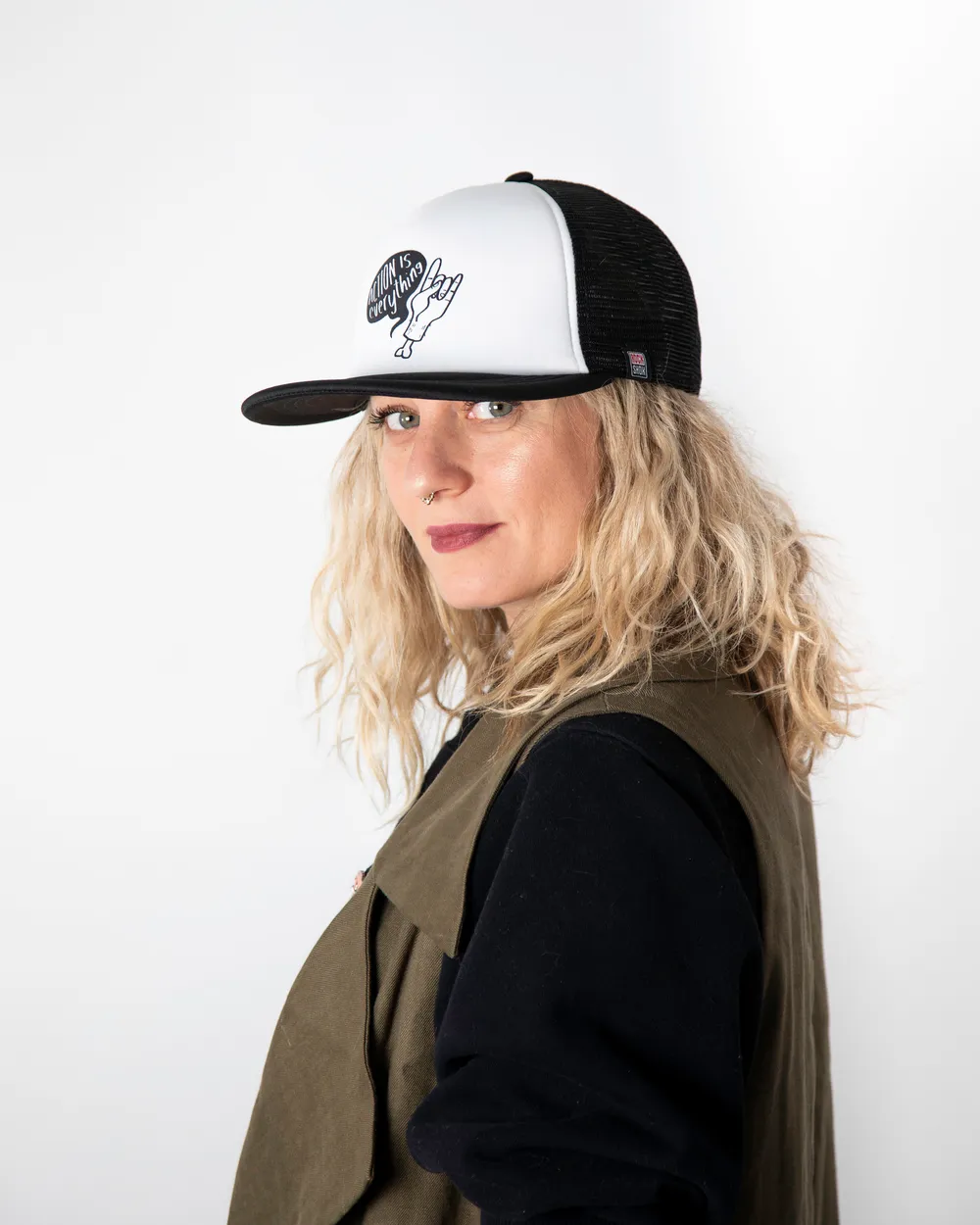 Trucker hats foam rock shox anthem branding lifestyle 4