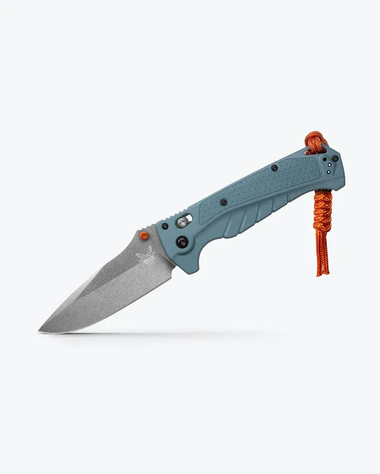 Benchmade Adira Depth Blue Grivory Drop point knife by anthem branding
