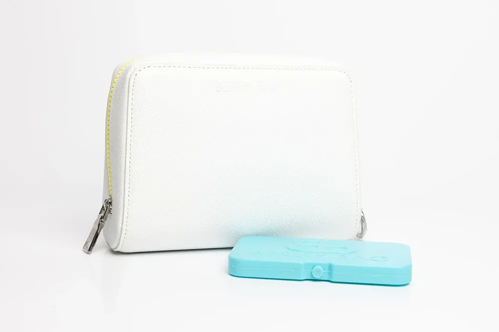 Insulated cosmetic clutch white by bergy bag by anthem branding