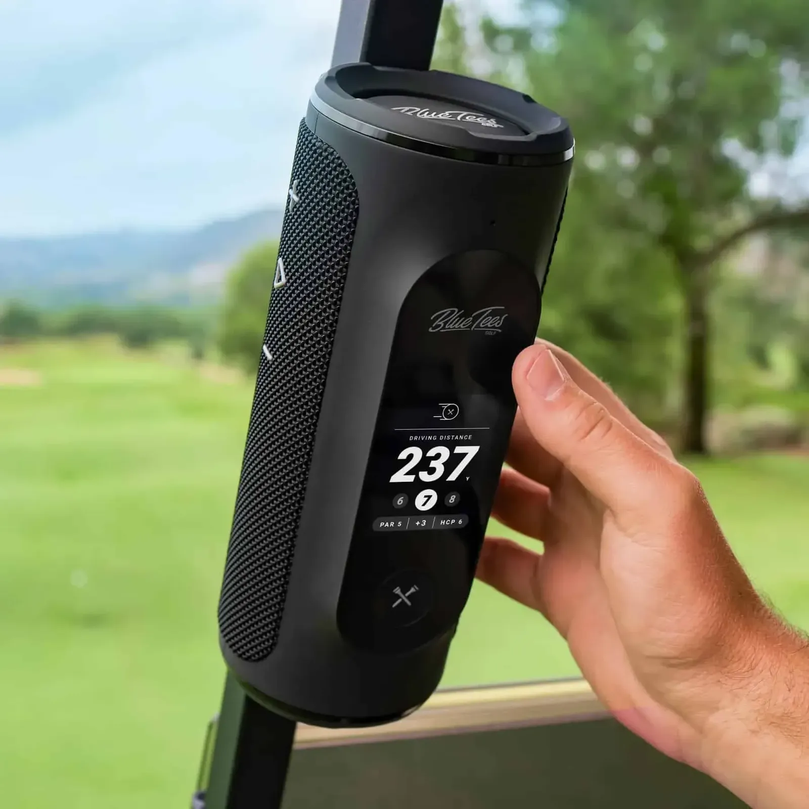 Blue Tees Player GPS Speaker Black Lifestyle