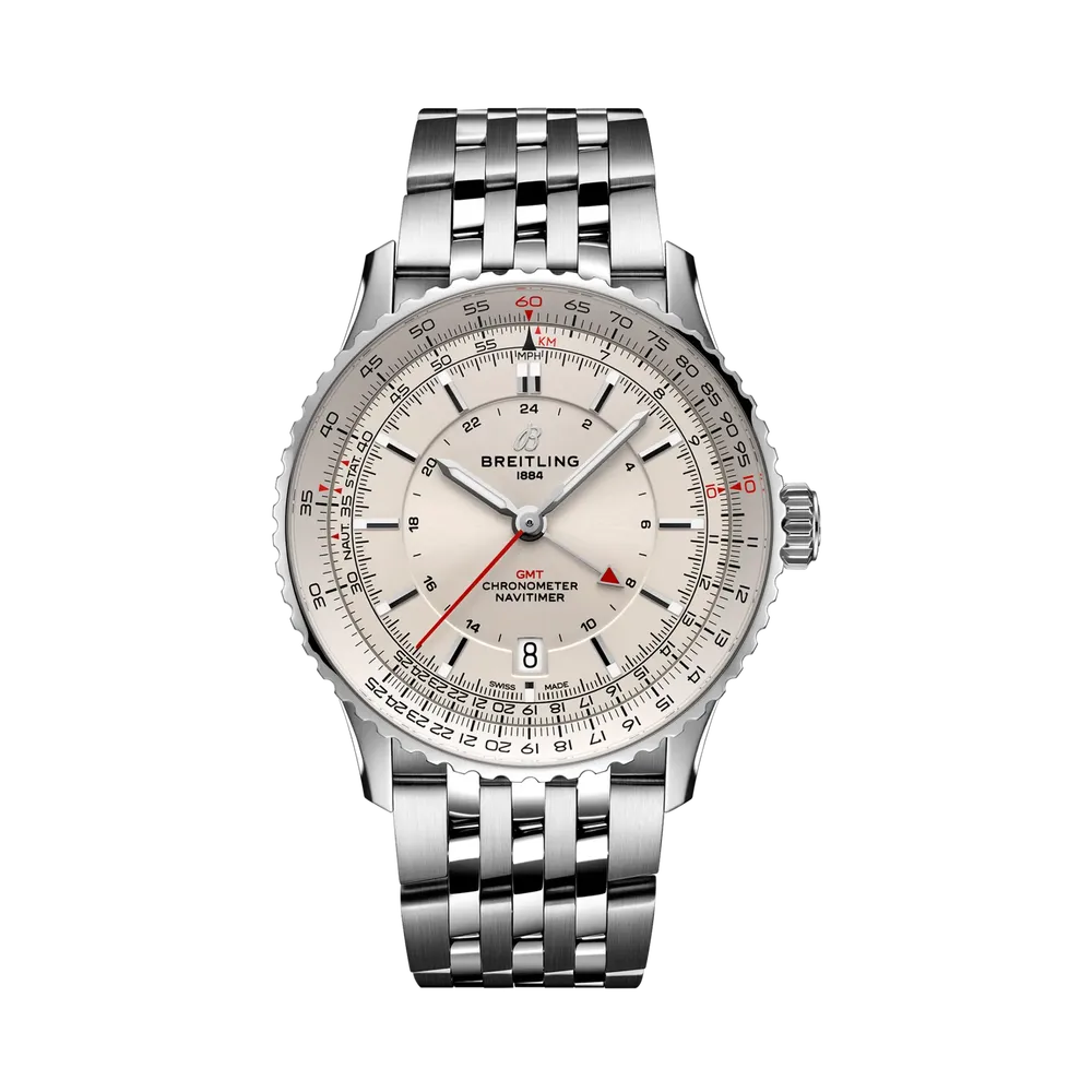 Breitling Navitimer Automatic GMT 41 Stainless Steel Watch by anthem branding