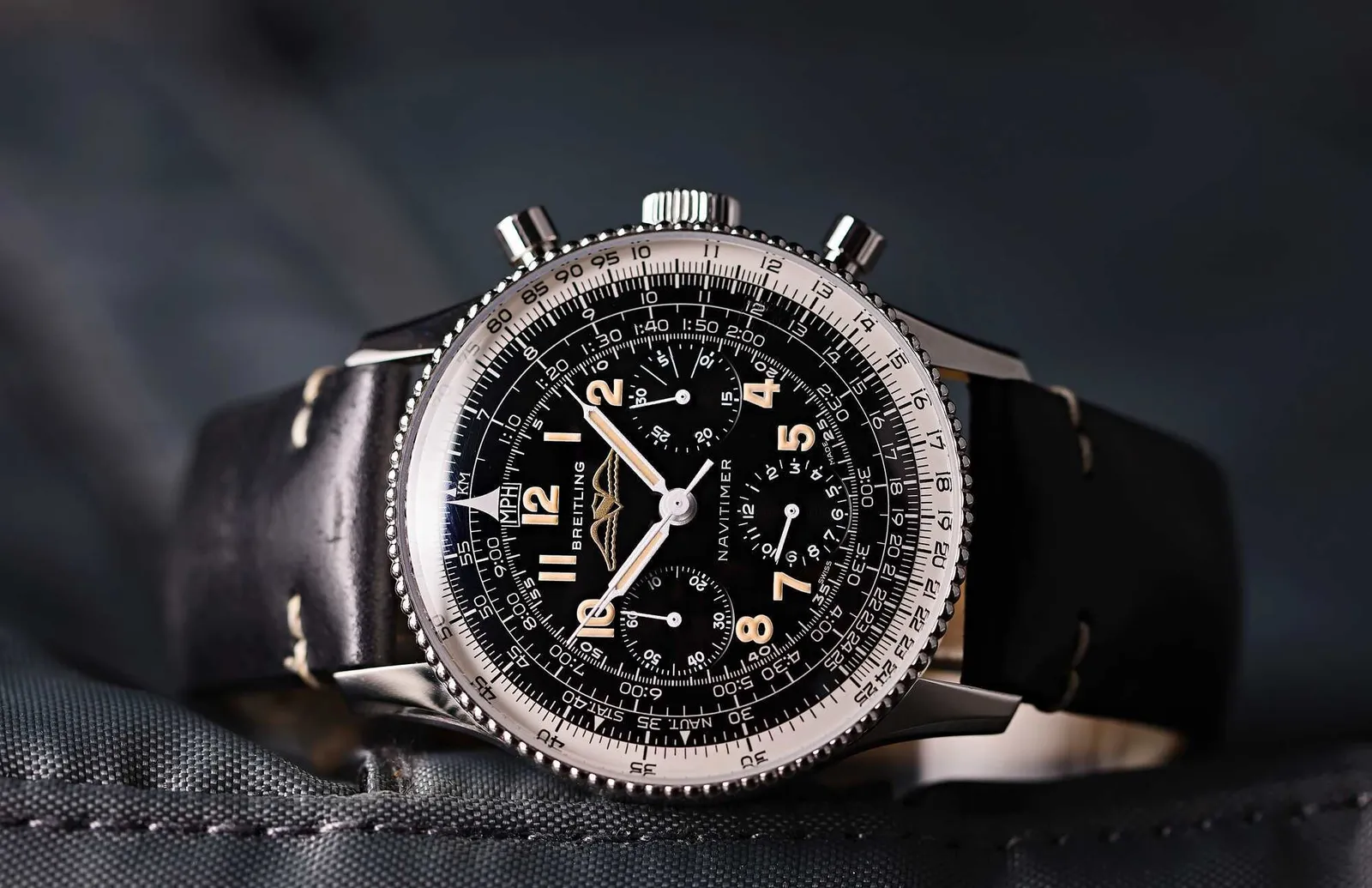 Breitling navitimer watch black dial