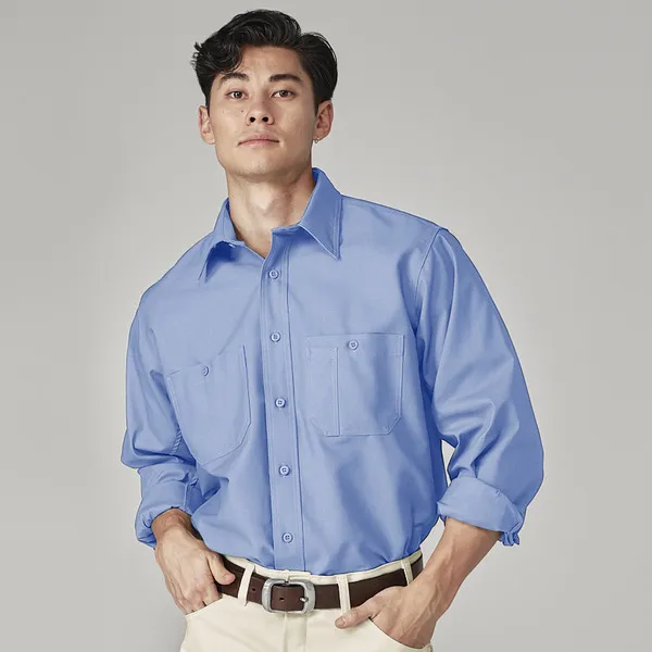 Men canvas long sleeve work shirt by anthem branding