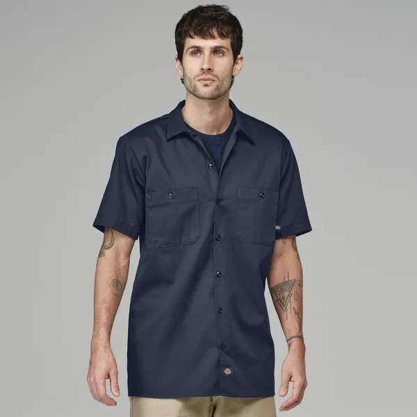 Mens Industrial Cotton Short Sleeve Work Shirt by anthem branding