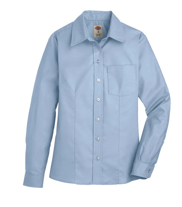 Womens Long Sleeve Stretch Oxford Shirt by dickies by anthem branding