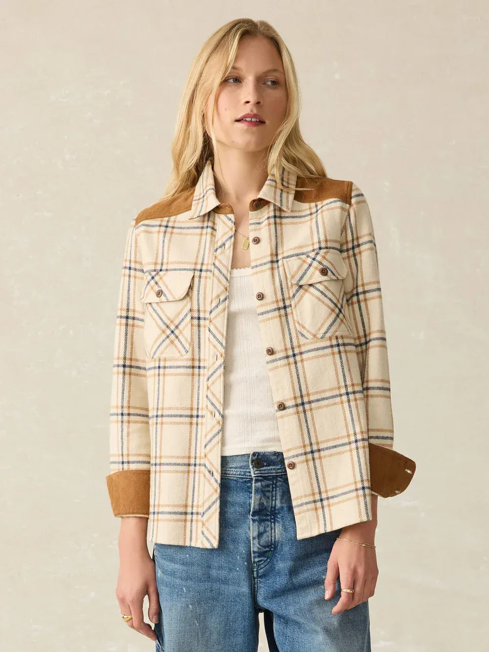 Faherty Daly Shirt Sand Dune Plaid sales by anthem branding 11