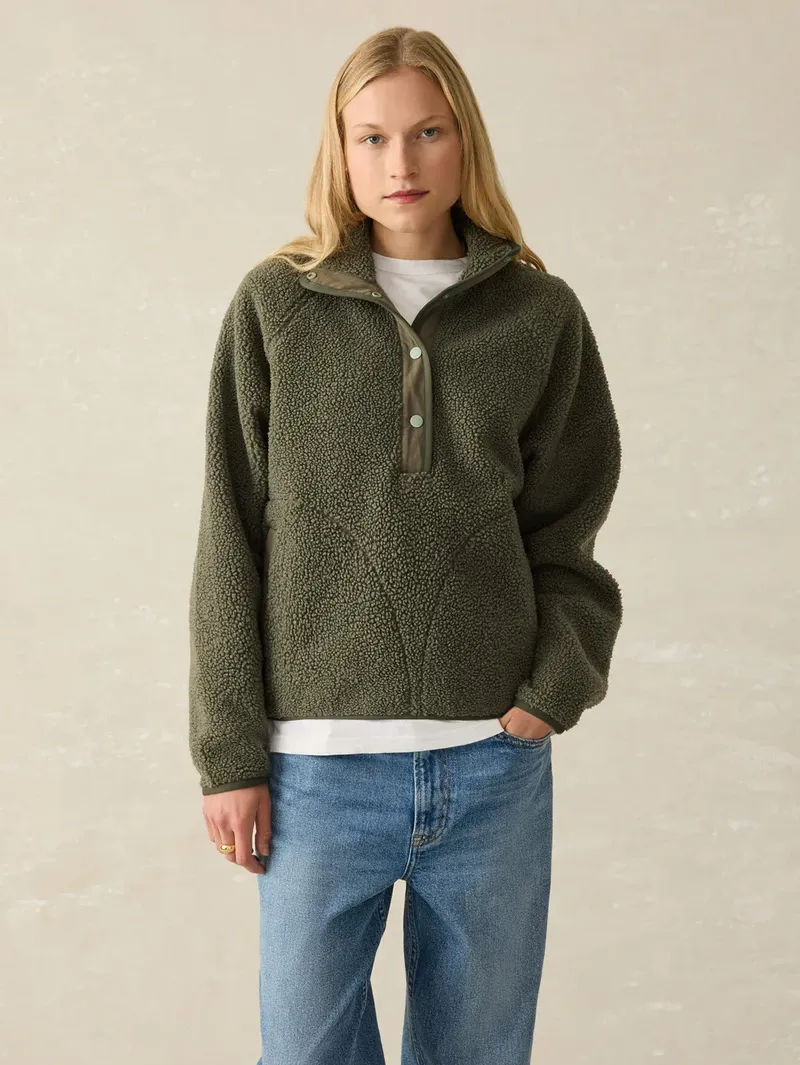 Faherty Fireside Fleece Popover Beetle corporate sales by anthem branding
