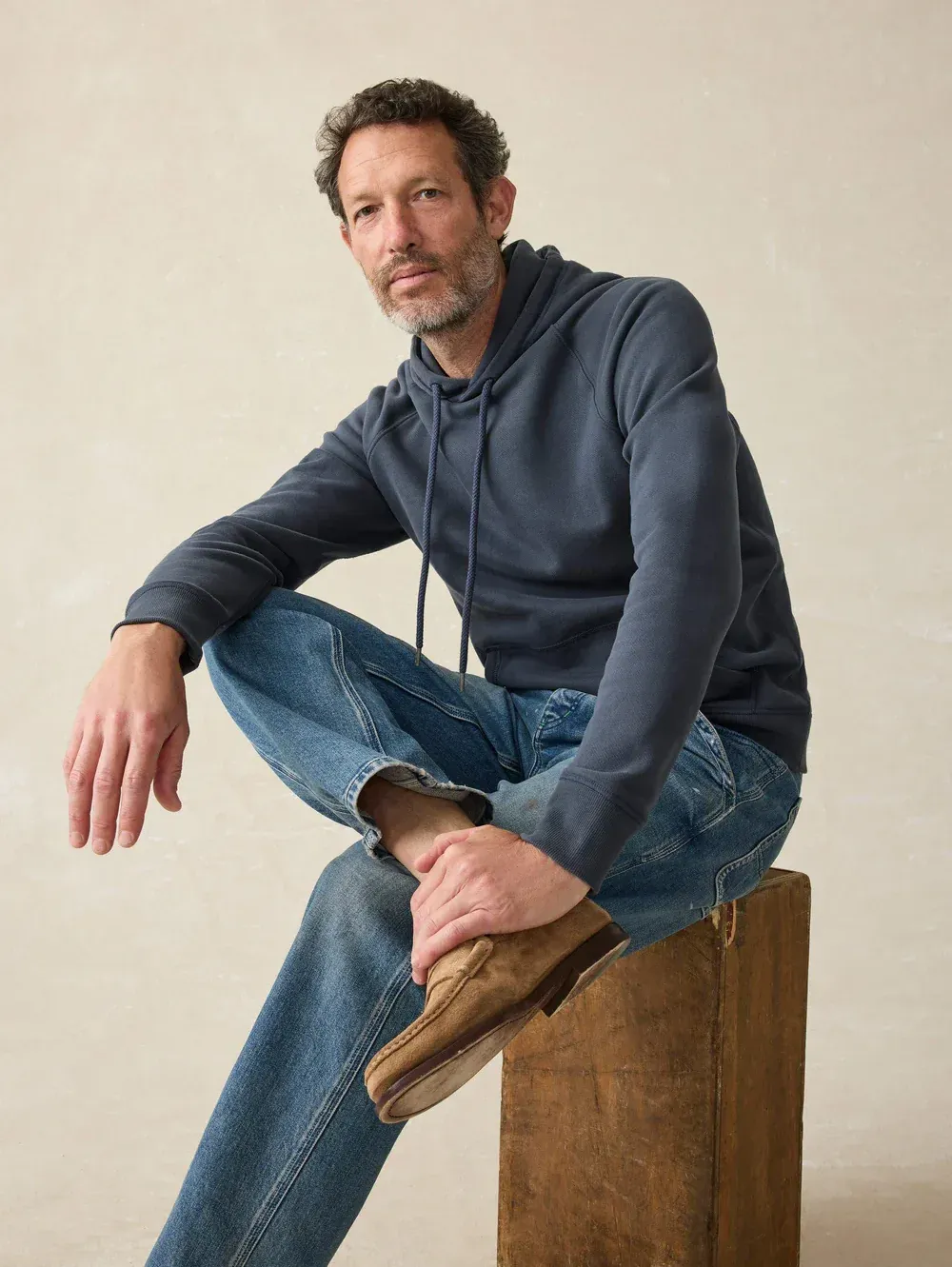 Faherty High Standard Fleece Hoodie Blue Nights corporate sales by anthem branding