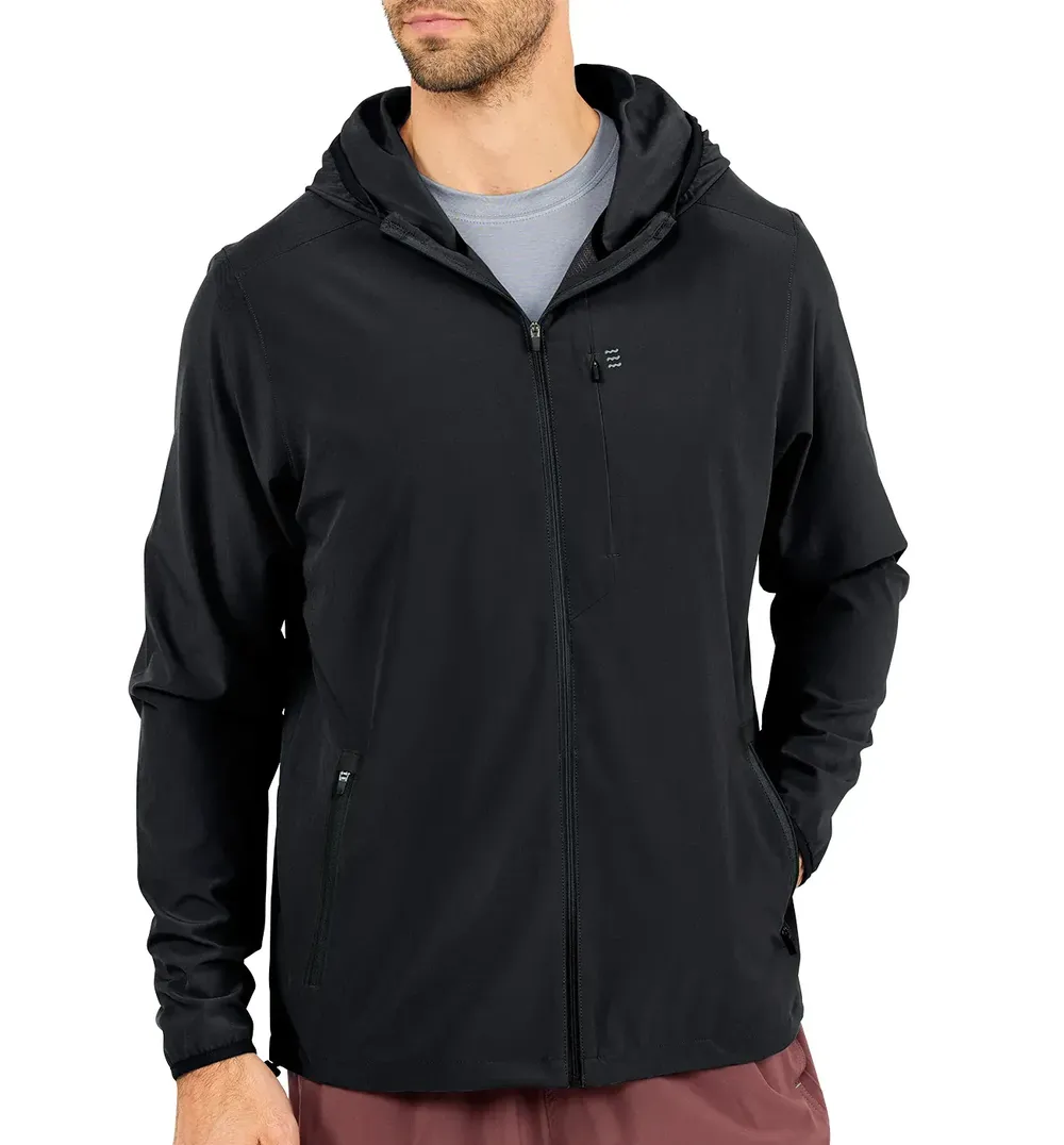 Free fly breeze jacket black corporate sales by anthem branding