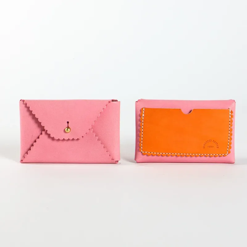 Immodest cotton scallop wallet carnation orange by anthem branding