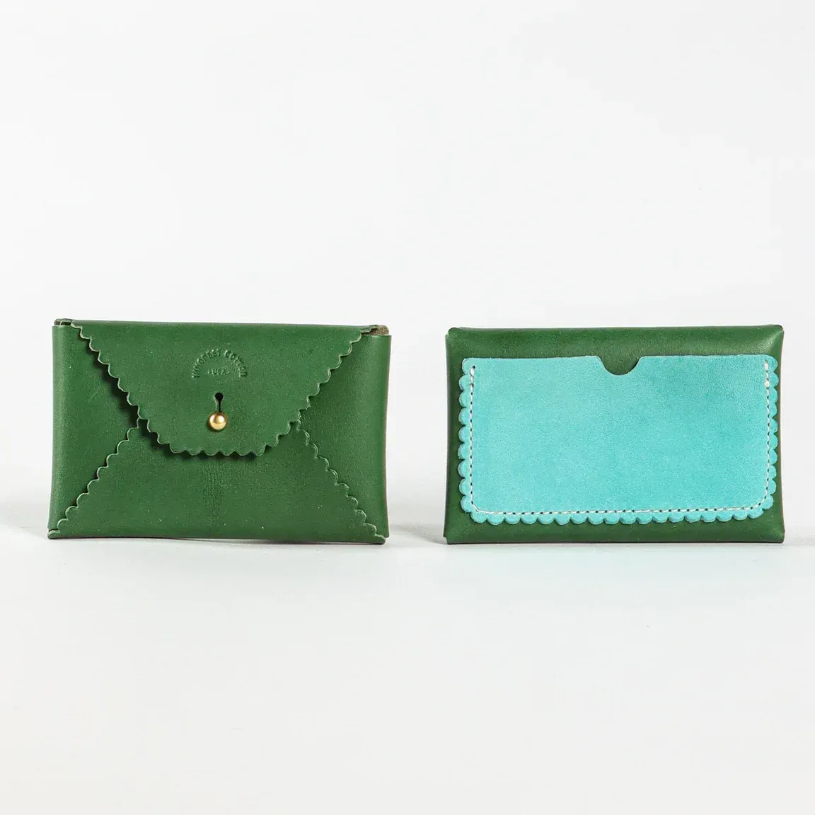 Immodest cotton scallop wallet pine robins egg by anthem branding