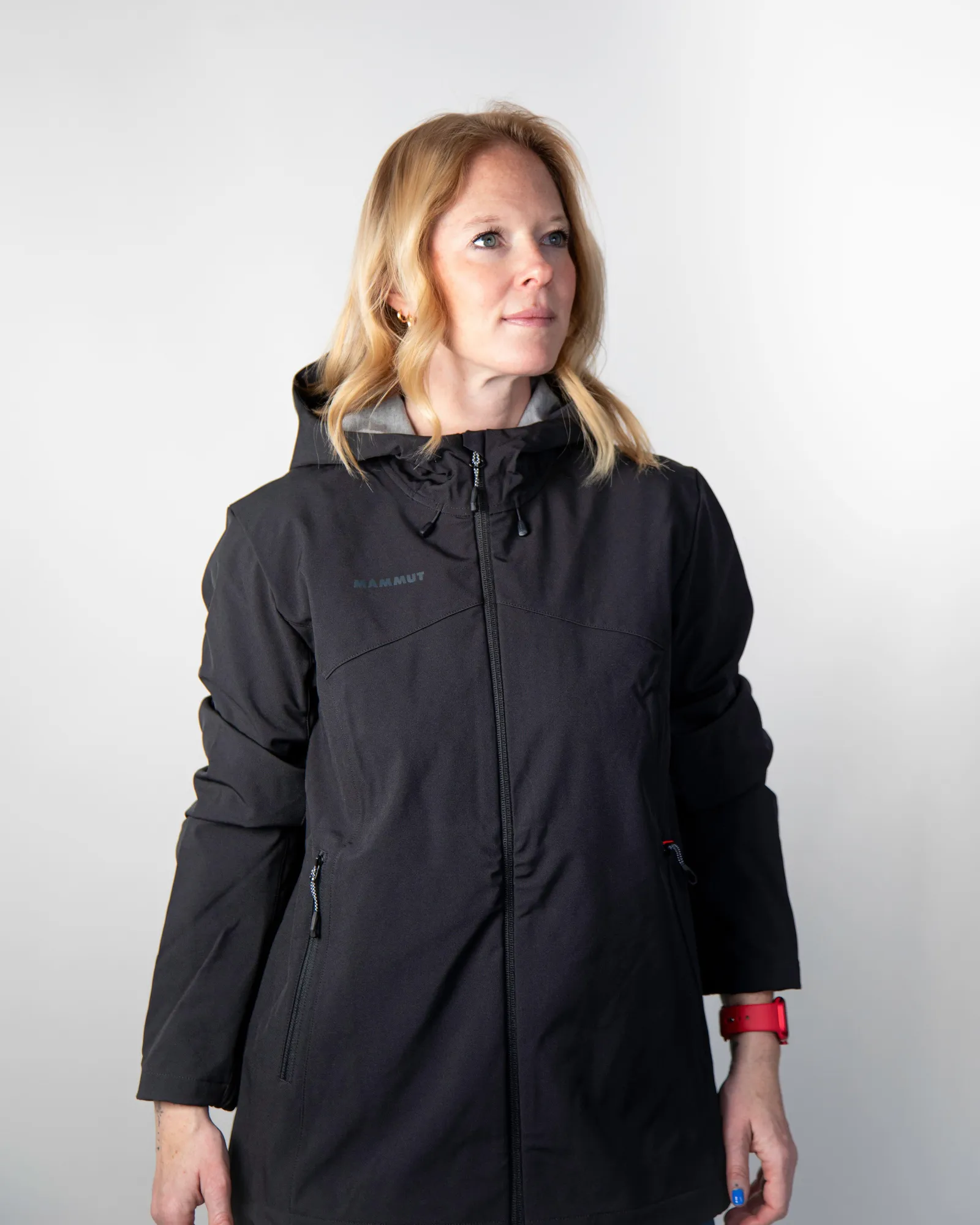 Mammut corporate SO hooded jacket womens black anthem branding 1