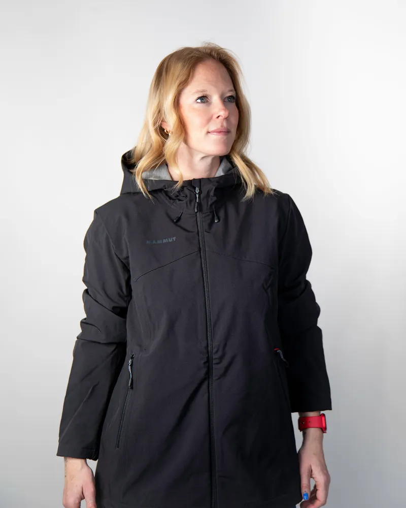 Mammut corporate SO hooded jacket womens black anthem branding 1