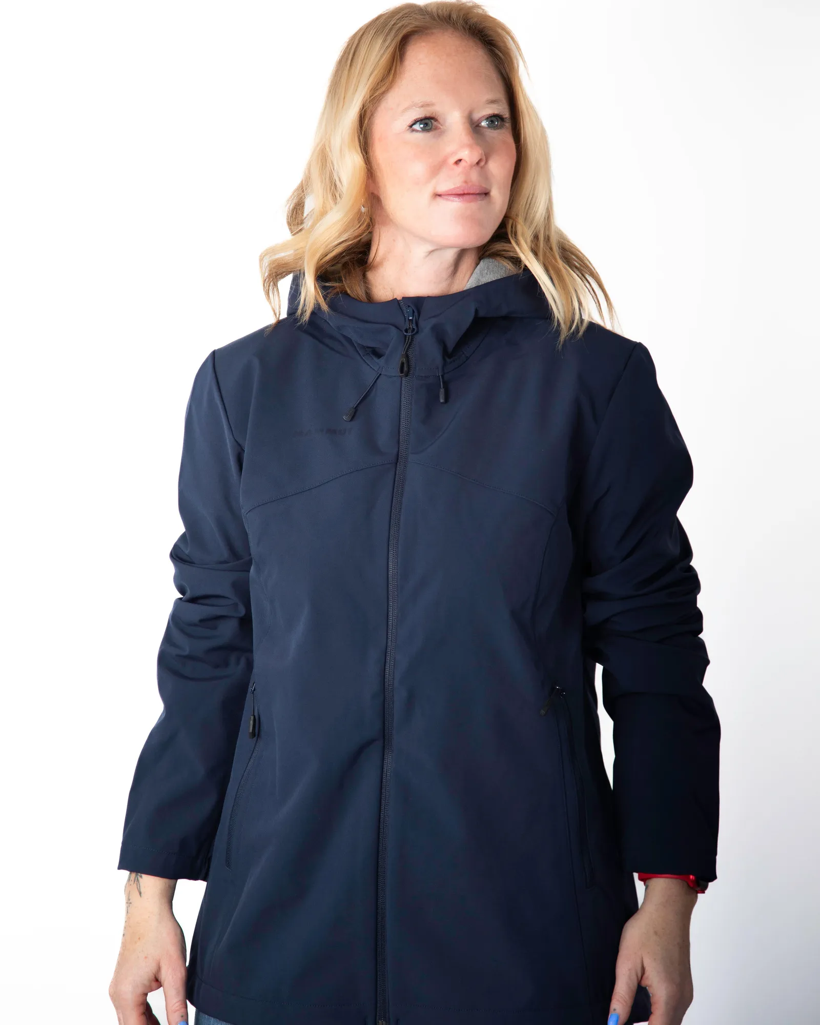 Mammut corporate SO hooded jacket womens navy blue anthem branding 1