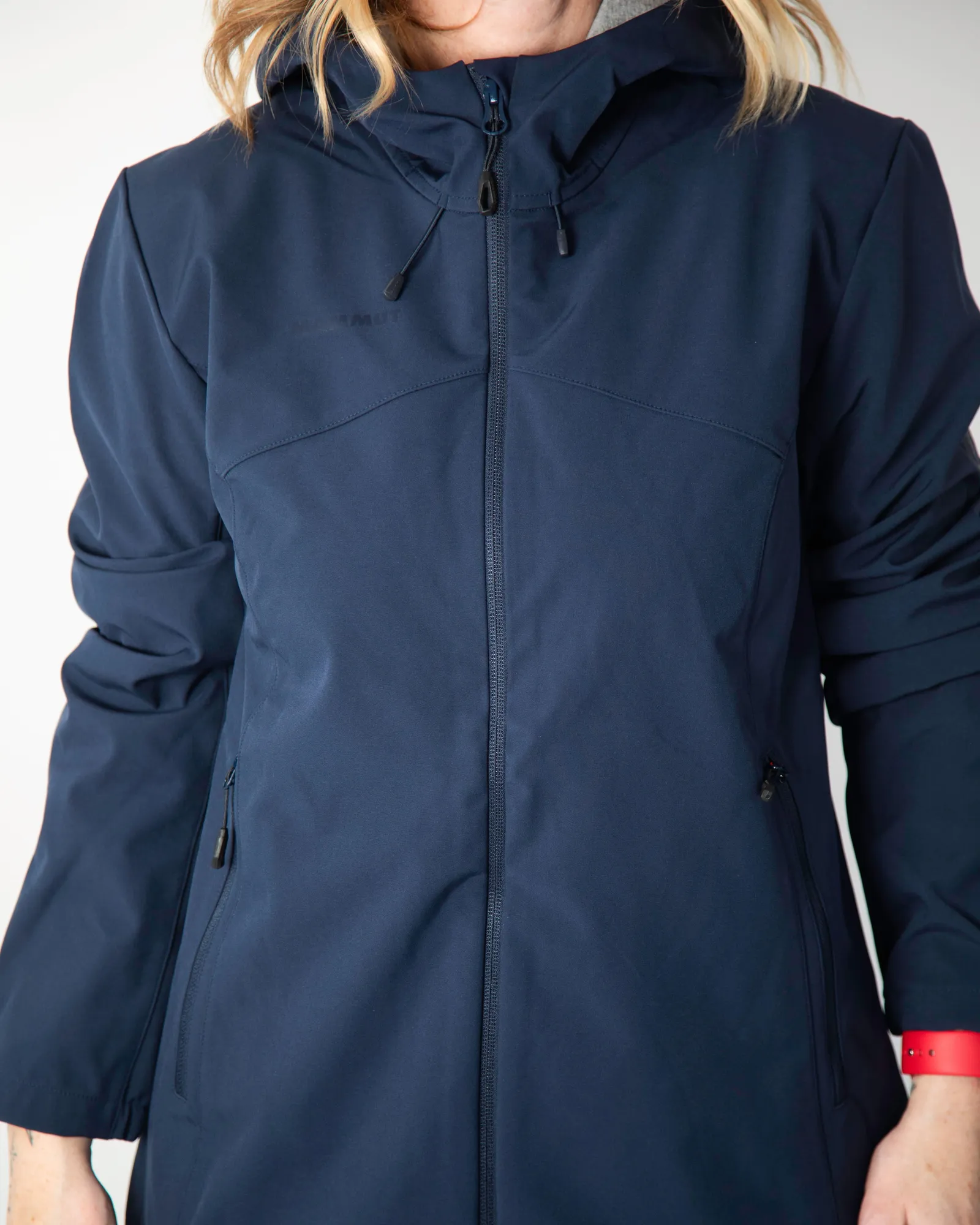 Mammut corporate SO hooded jacket womens navy blue anthem branding 2