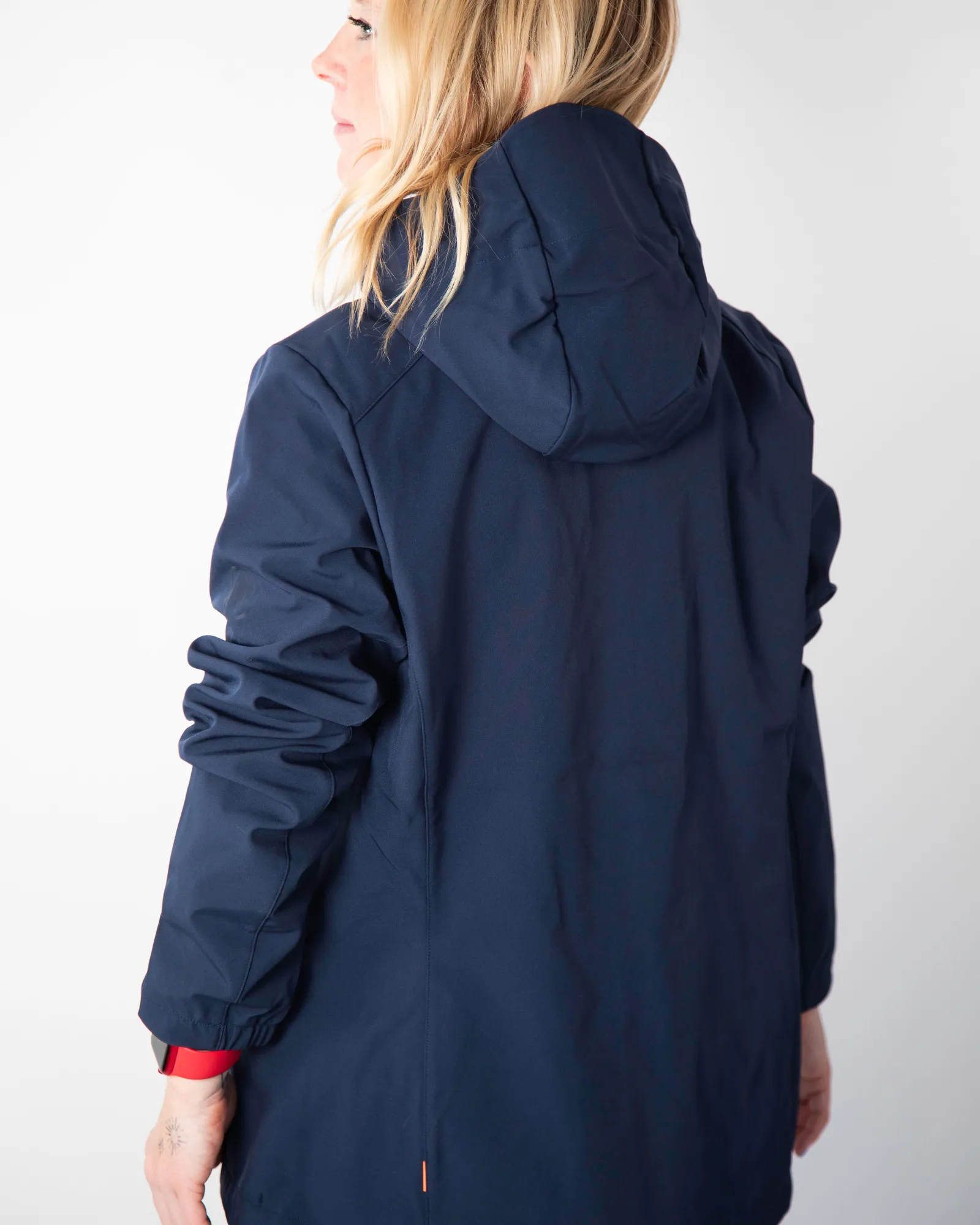 Mammut corporate SO hooded jacket womens navy blue anthem branding 3