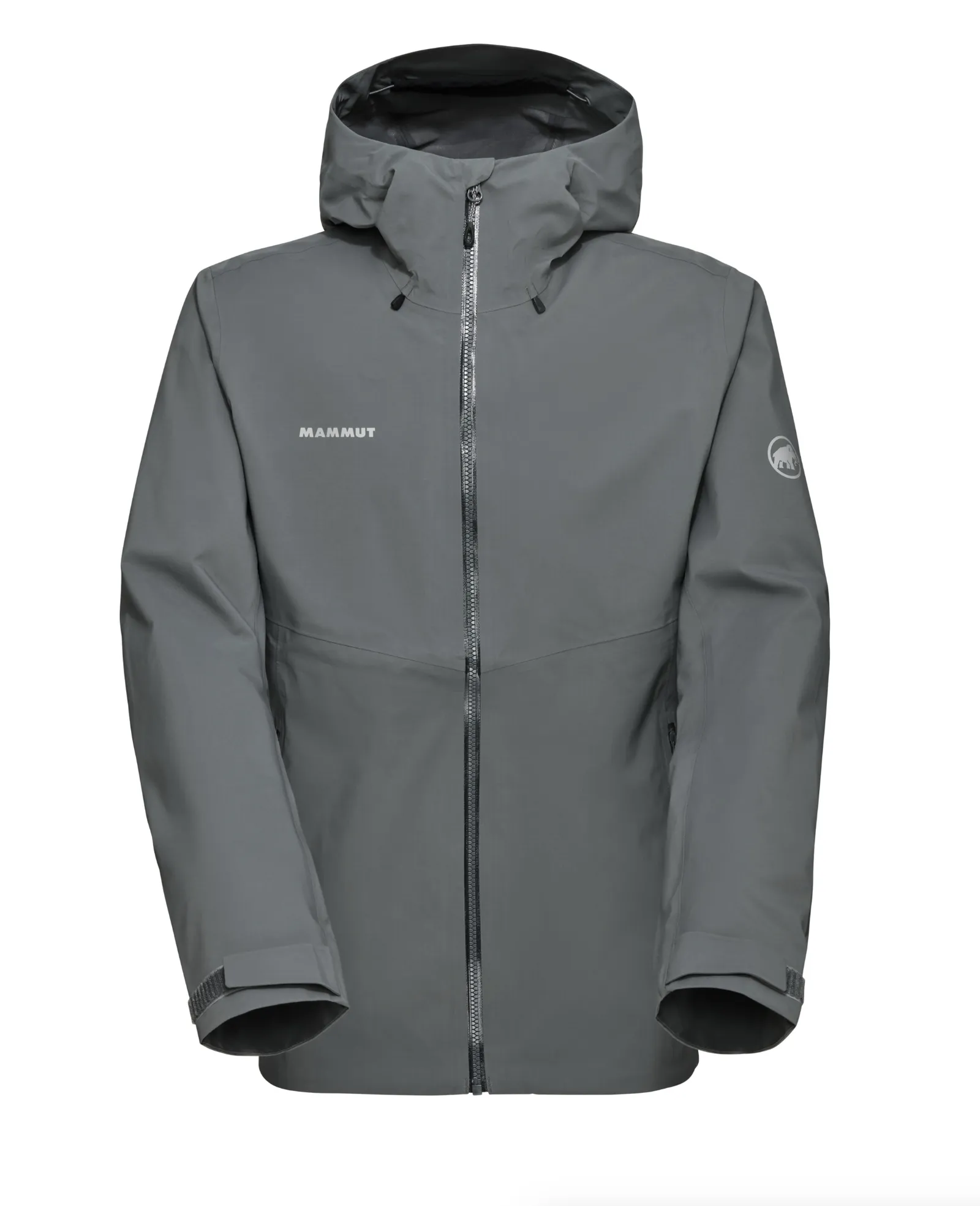 Custom mammut hardshell hooded jacket steel anthem branding