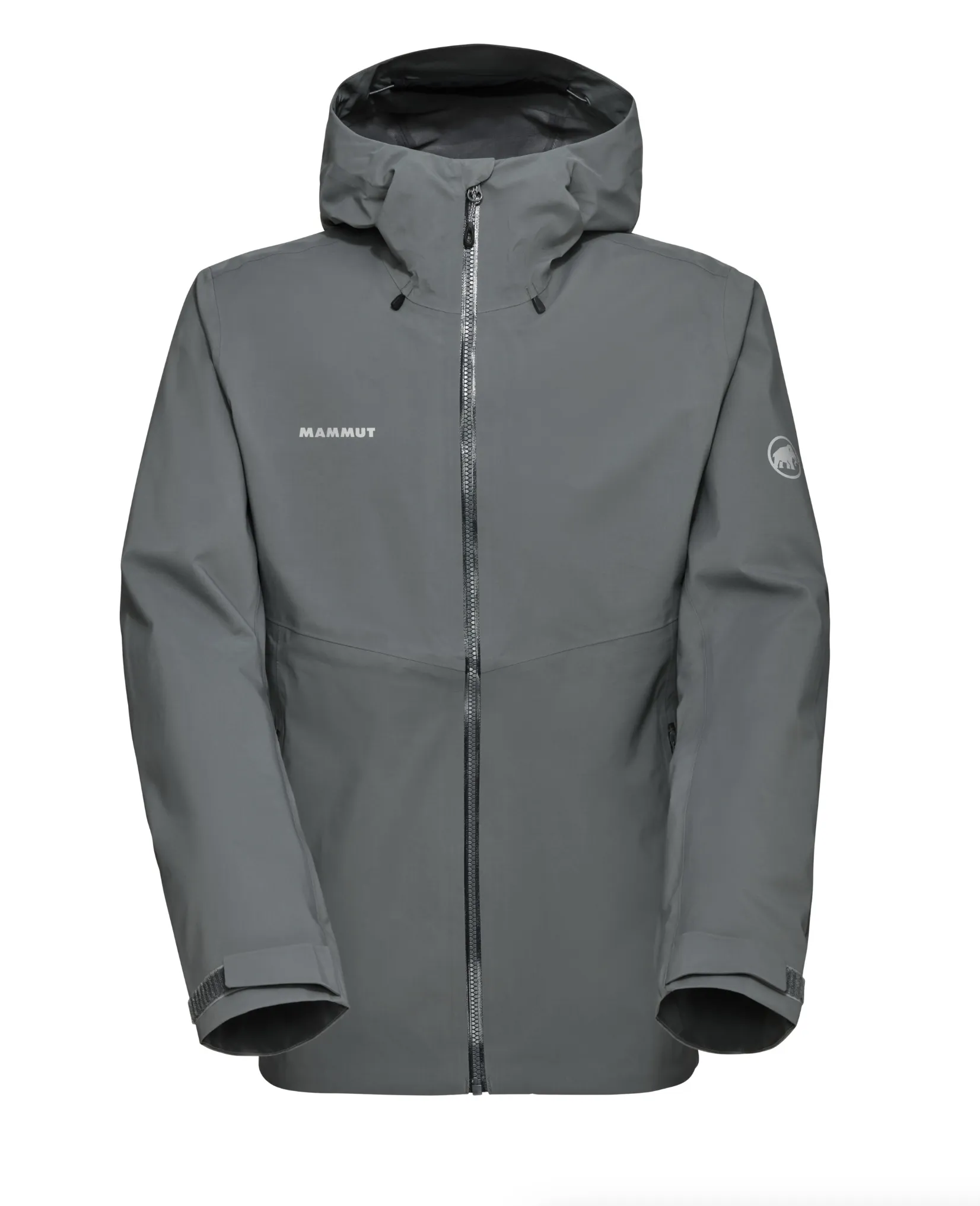 Custom mammut hardshell hooded jacket steel anthem branding