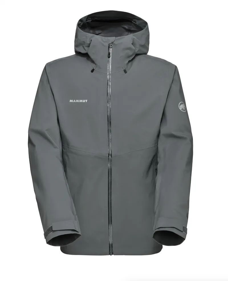 Custom mammut hardshell hooded jacket steel anthem branding