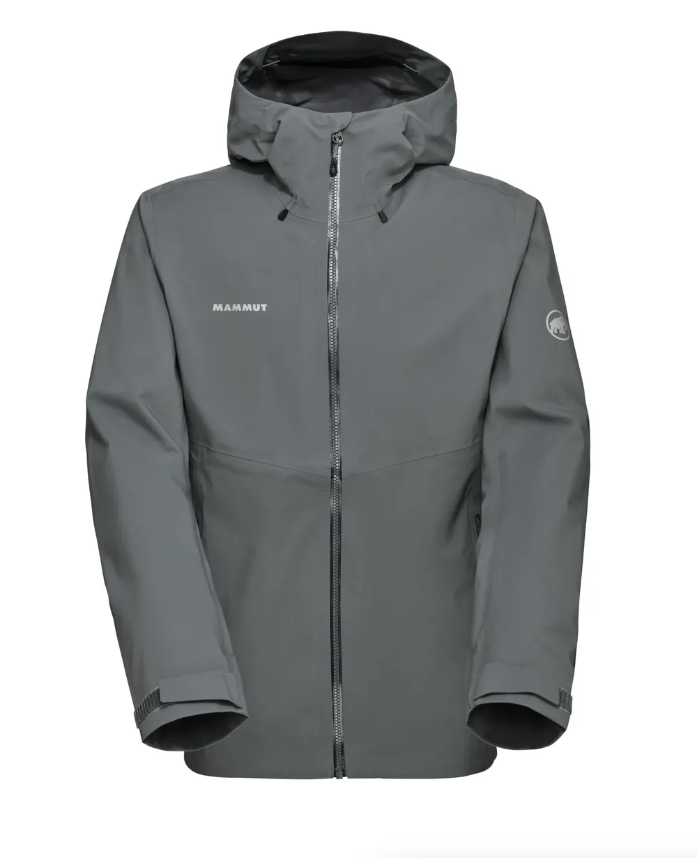 Custom mammut hardshell hooded jacket steel anthem branding