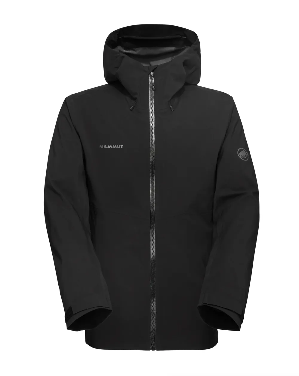 Custom mammut hardshell hooded jacket black anthem branding