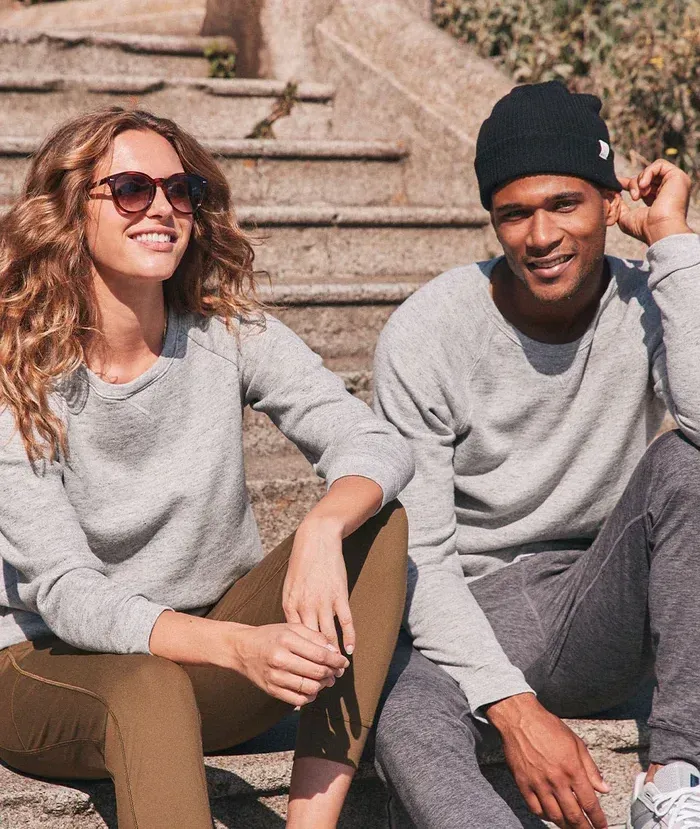 Marine layer pullover couple shot