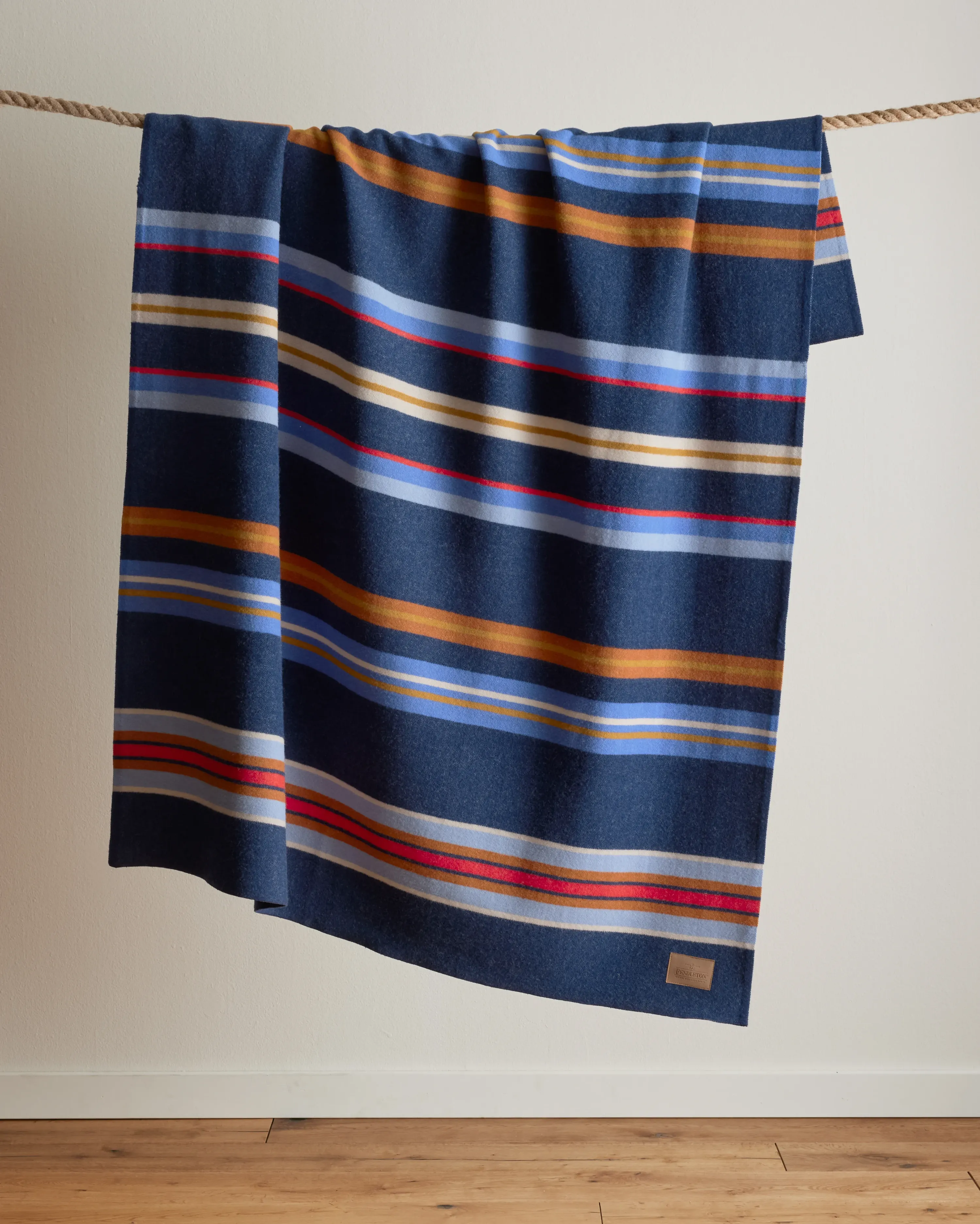 Pendleton Bridger Stripe Wool Throw Blankets by anthem branding