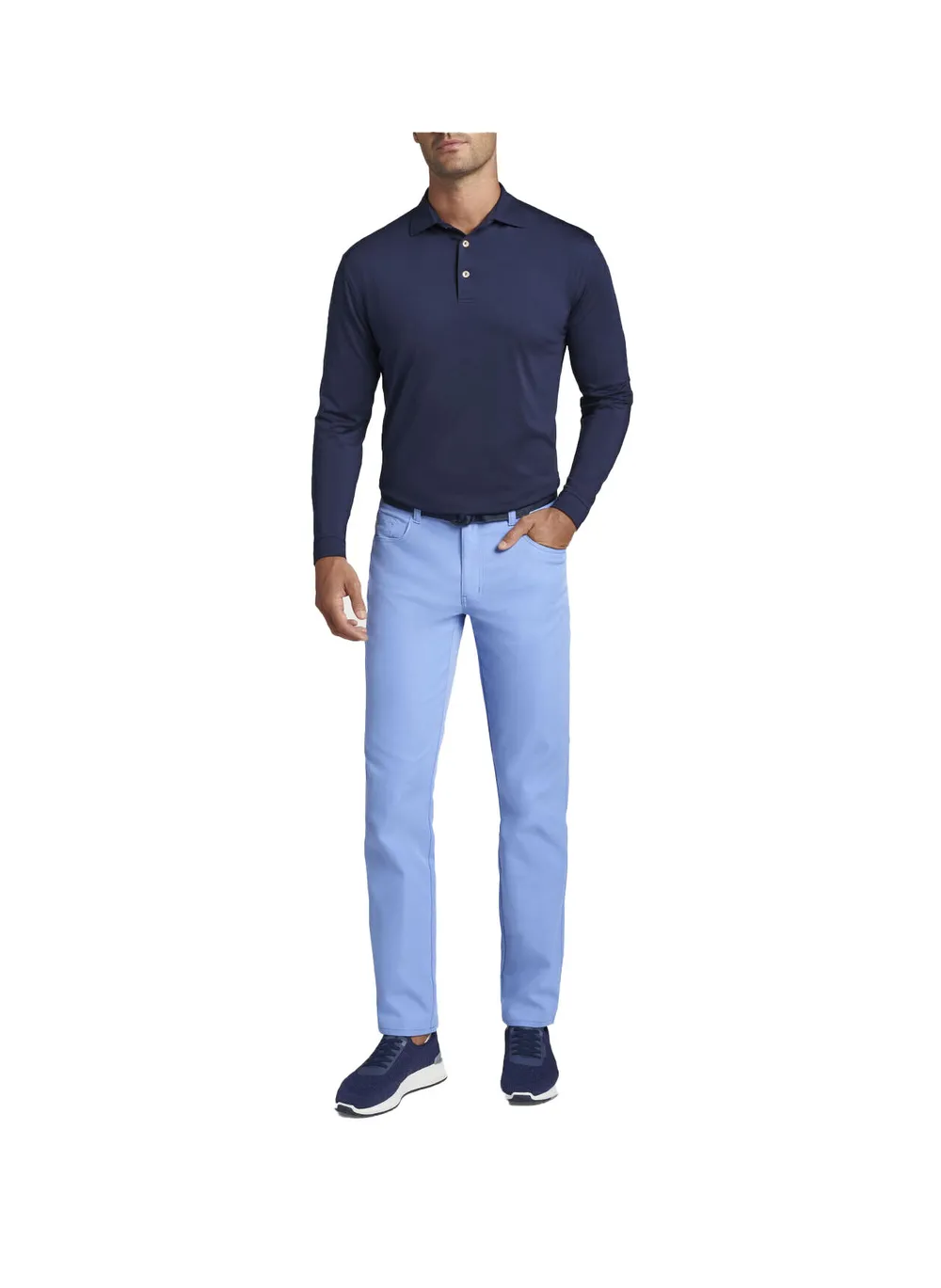 Peter millar mens solid performance long sleeve corporate sales by anthem branding