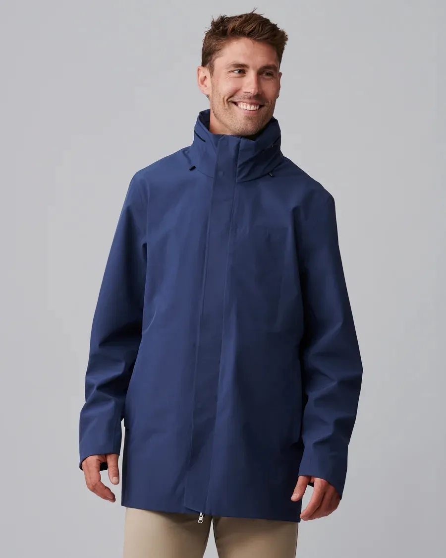 Rhone Copenhagen Raincoat Steel Blue corporate sales by anthem brandingx