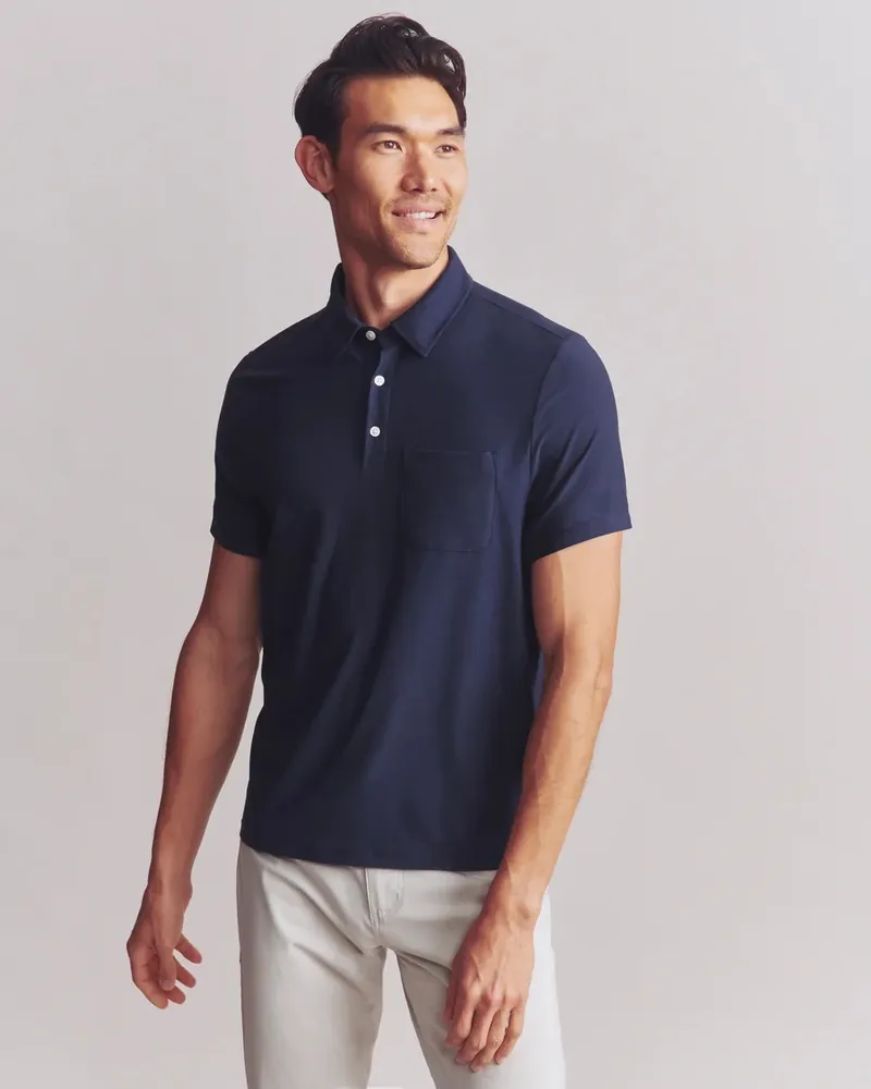 Rhone WFH Polo Navy Heather corporate sales by anthem branding
