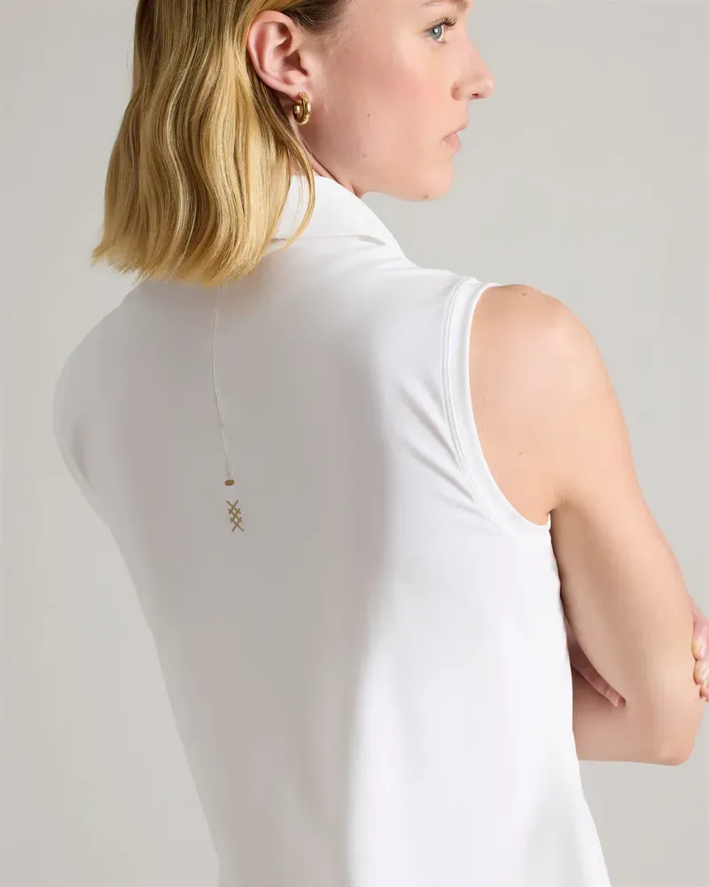 Course To Court Sleeveless Polo Snow White 0126 1000x
