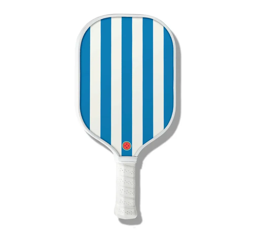 Blue stripe tangerine pickleball paddle by anthem branding