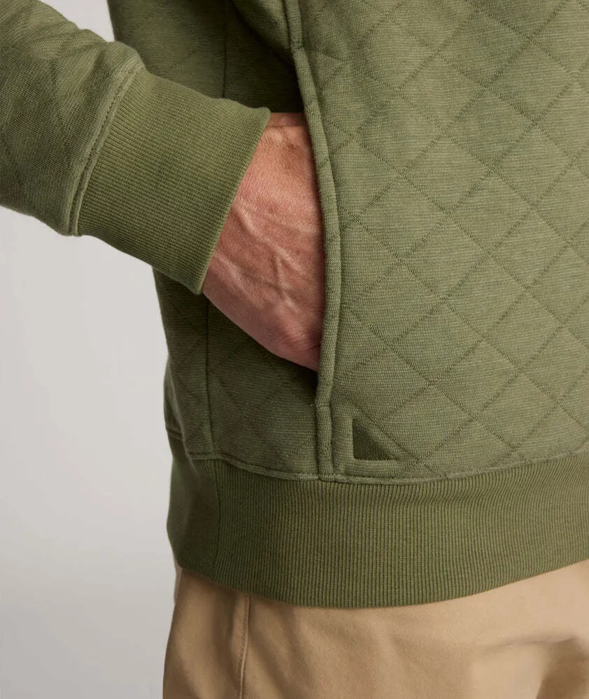 GARRISON UNTUCKIT 42002 Gre SOLID QUILTED PULLOVER SWEATSHIRT OLIVINE 4