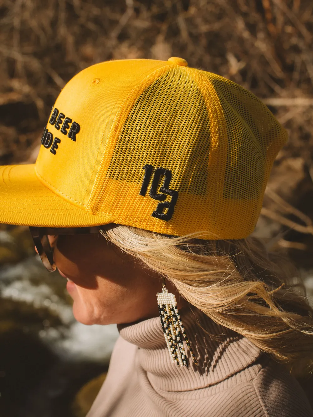 10 barrel pub beer yellow trucker hat by anthem branding lifestyle 6