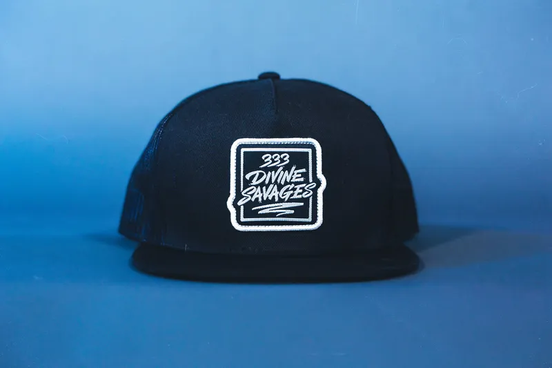 Divine Savages 5 Panel Flat Brim Trucker Hat by Anthem Branding 6