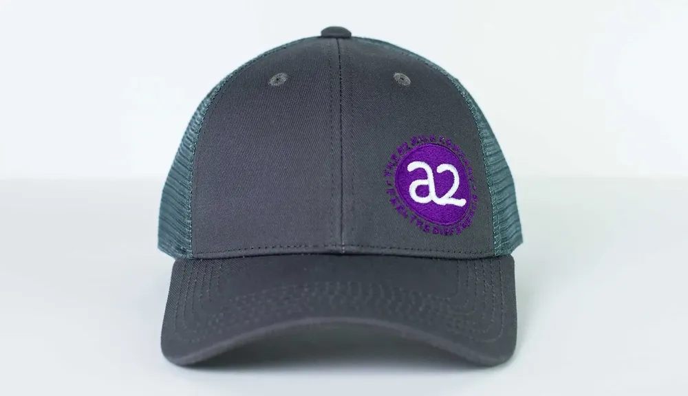 A2 Curved Brim Mesh Trucker Hat by Anthem Branding