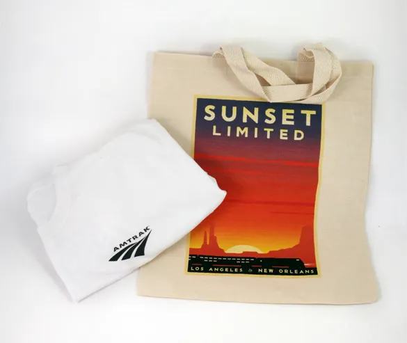 Amtrak tee tote