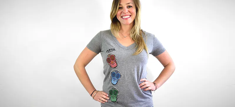 Embroidered t shirt for arta tequila in Englewood anthem branding