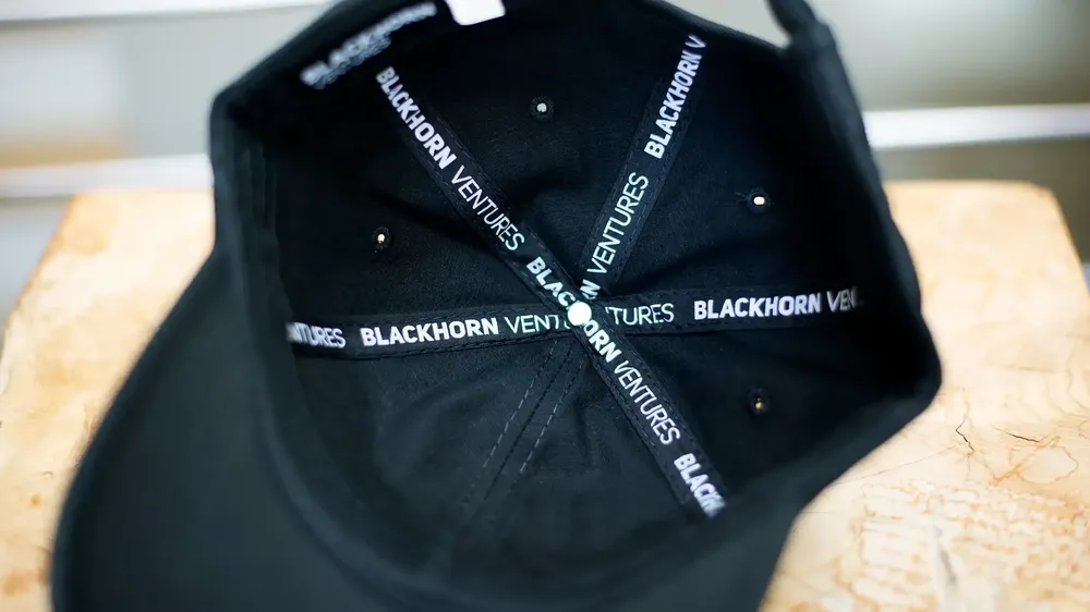 Blackhorn Ventures Dad Hat Interior Taping by Anthem Branding