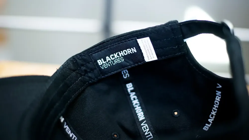 Blackhorn Ventures Dad Hat Sweatband Woven Label by Anthem Branding