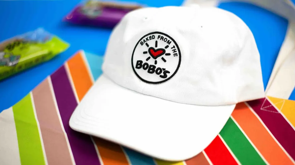 Bobos oat bars dad hat white