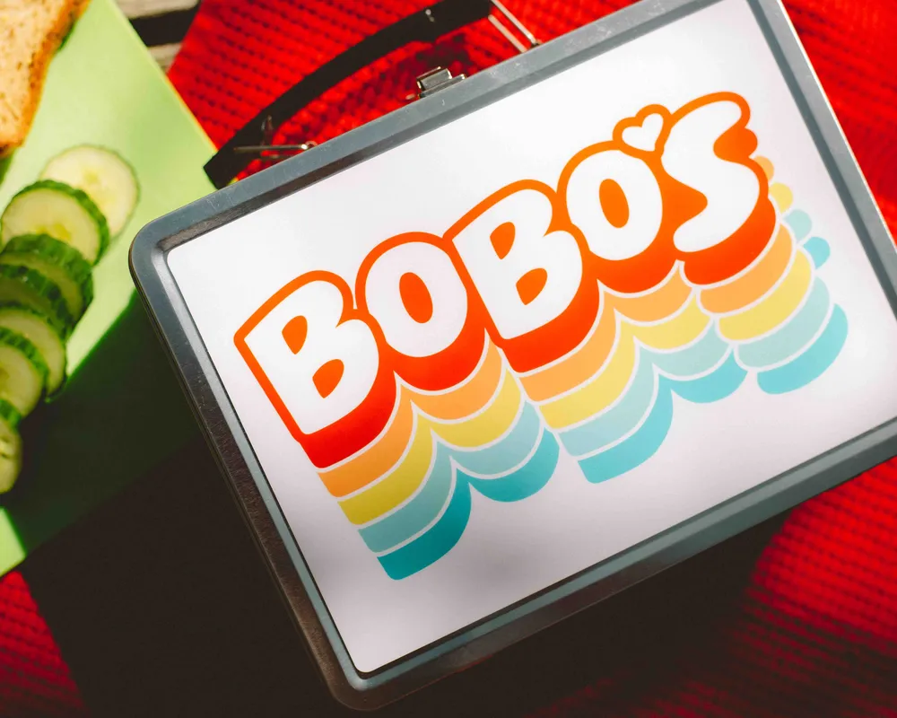 Bobos Oat Bars Custom Retro Lunchbox Thermos Set 4 Color Laminated Vinyl Taping by Anthem Branding 3