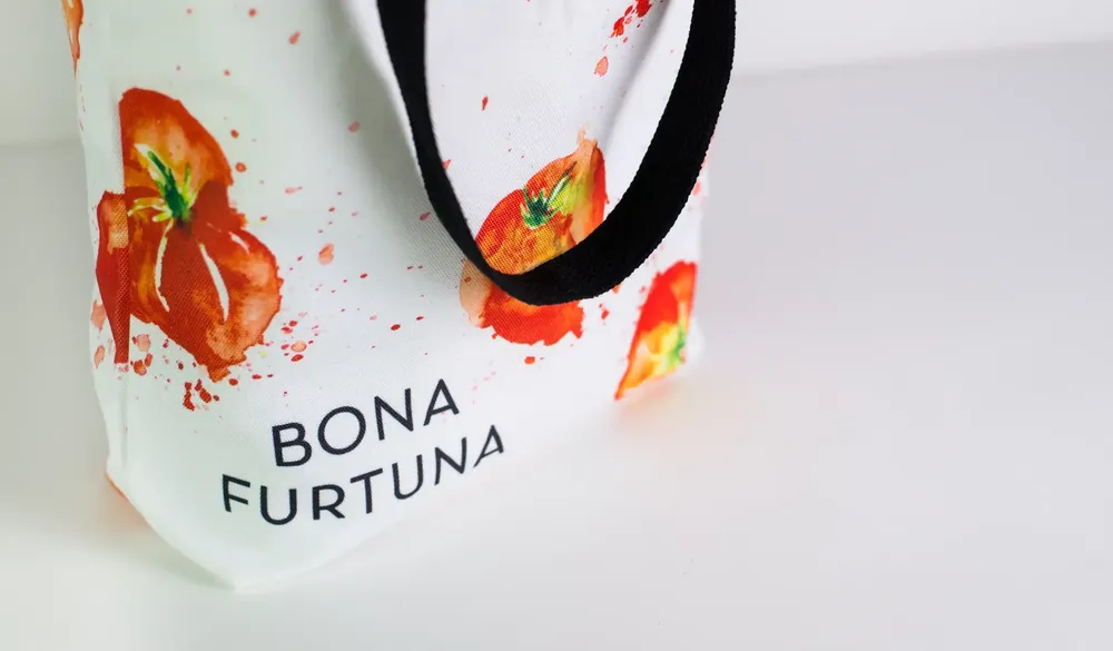 Bona Furtuna Recycled Tote Bags upright by Anthem Branding